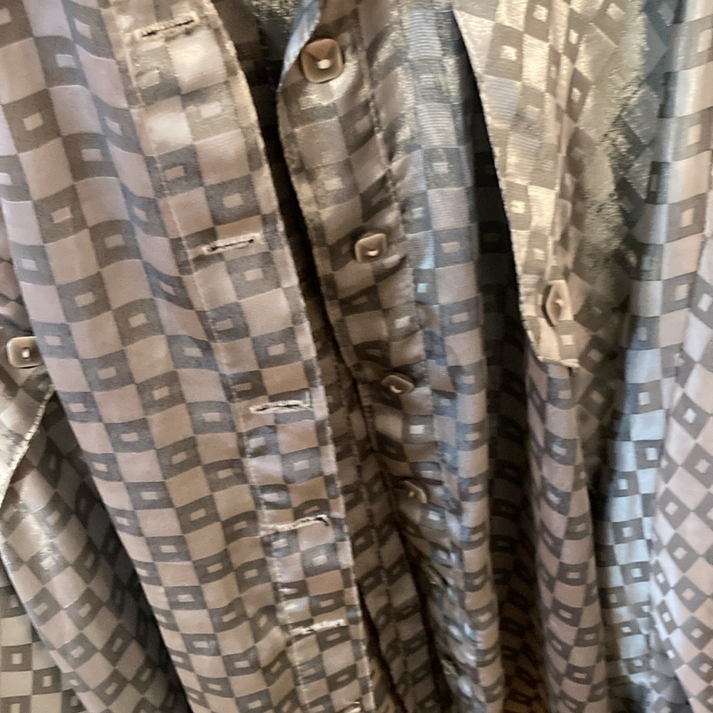 Vintage Silver Checkered Blouse - image 2